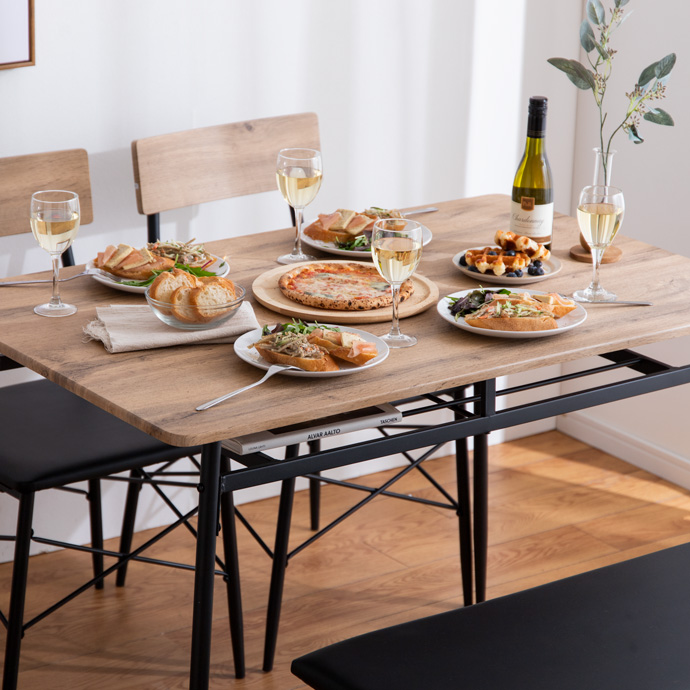 g155002]【4点セット】Roly 幅110cm ダイニングテーブル+ダイニング