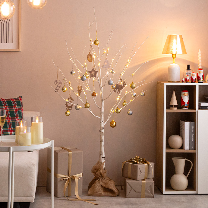 g156005]【高さ90cm】Schnee 白樺風ツリー クリスマスツリー | 家具