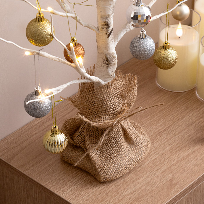 g156019]【オーナメントセット】Schnee 高さ150cm 白樺風ツリー+