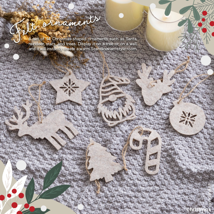 g156019]【オーナメントセット】Schnee 高さ150cm 白樺風ツリー+