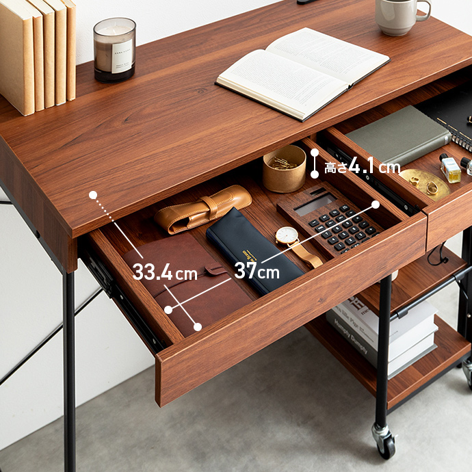 g159029]【2点セット】Amitie 幅90cm デスク&ラックセット パソコン