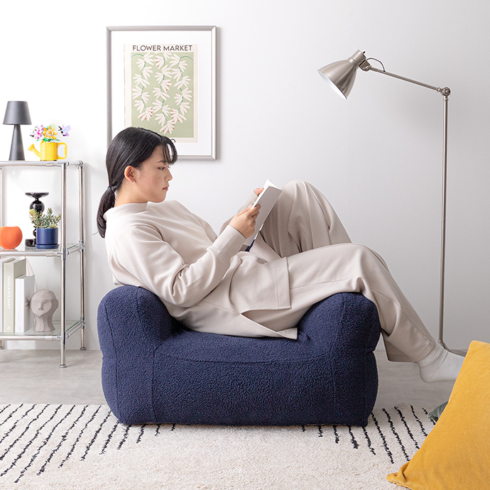 g166010]【幅71cm】Mashu 1人掛けビーズソファ ローソファー・フロア