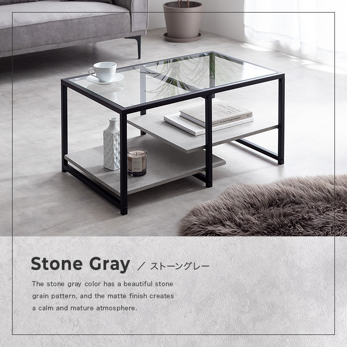 g169011]【幅80cm】Noy ガラス天板センターテーブル ガラステーブル