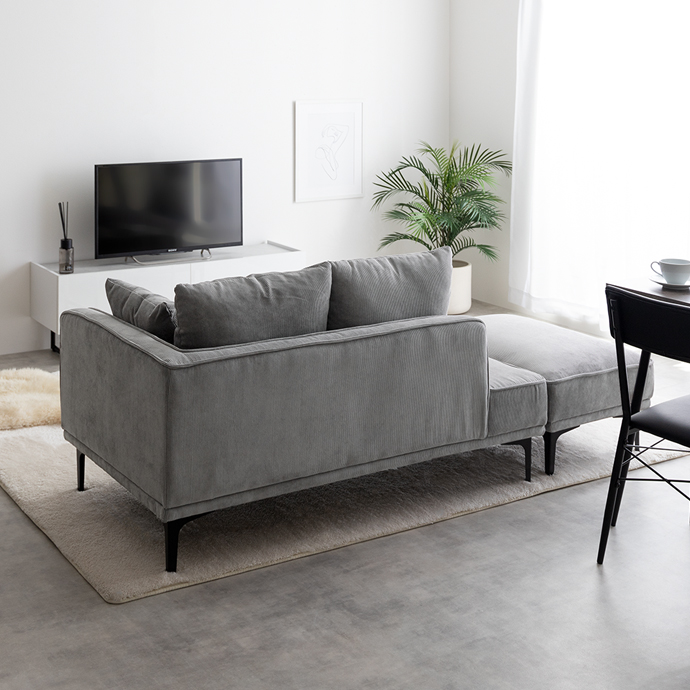 g118047]【2点セット】Siena オットマン付き2人掛けカウチソファ 2人