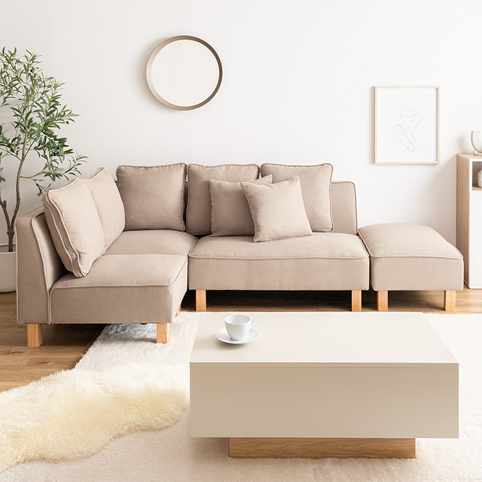 g118062]【2点セット】Cindy 2人掛けカウチソファ カウチソファー