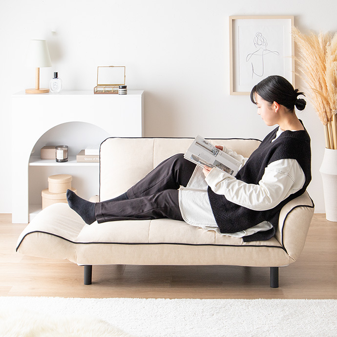 g118073]【幅118cm】Pique リクライニングソファ ソファーベッド