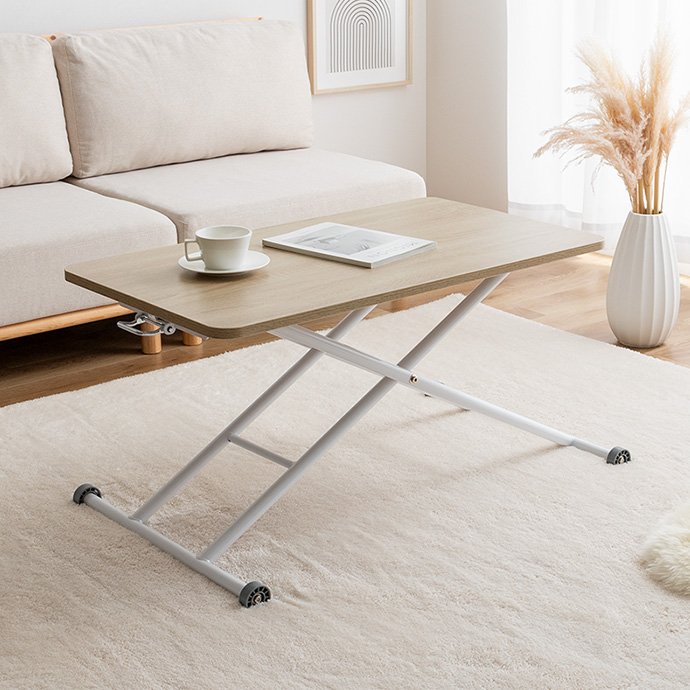 g125003]【幅90cm】Saari 無段階ガス圧昇降式テーブル ダイニング