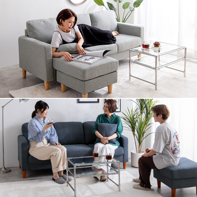 g131013]Noah 3人掛けカウチソファ カウチソファー | 家具・インテリア