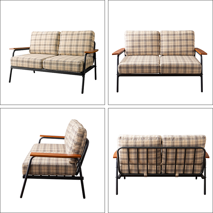 g135025]Basquiat 2人掛けチェック柄ソファ 2人掛けソファー | 家具