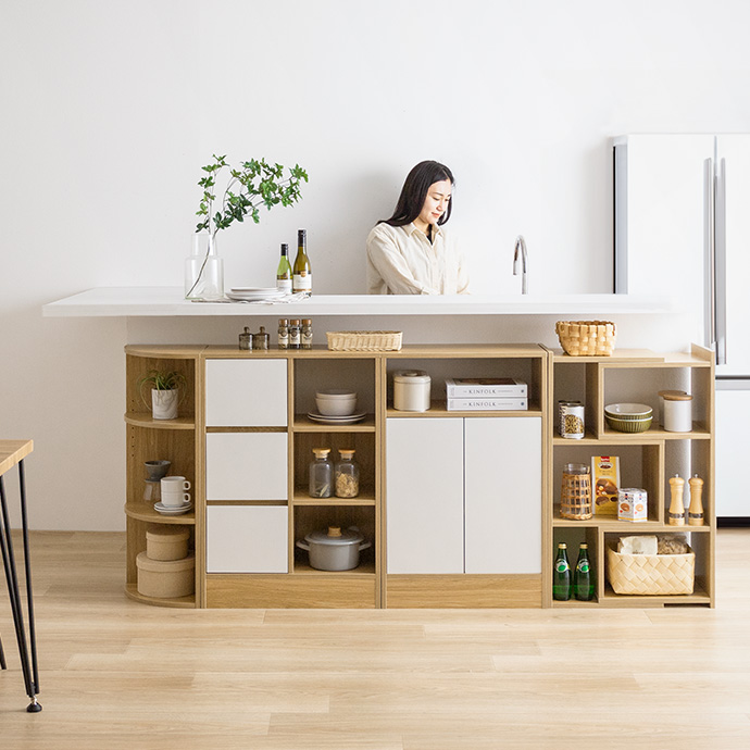 g134045]【4点セット】Sunap カウンター下収納 キッチンカウンター