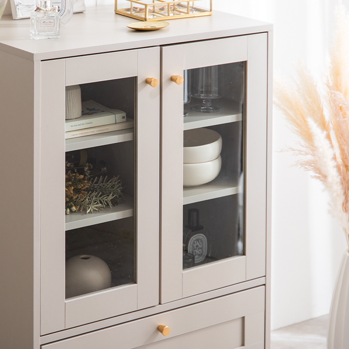 g138009]【幅60cm】Calan ガラスキャビネット キャビネット・チェスト