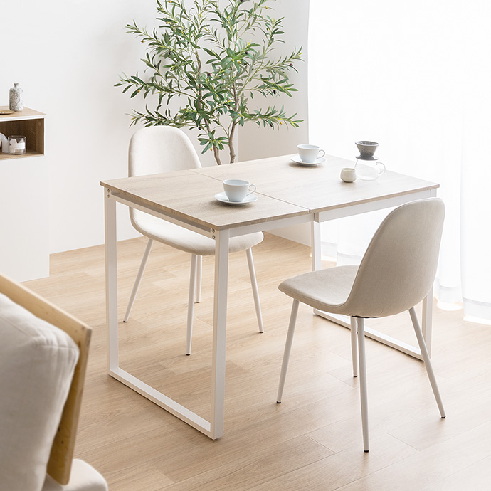 g350026]【3点セット】Orca 伸縮式ダイニングテーブル+チェア2脚