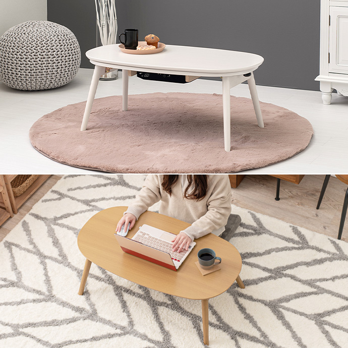 g78628]【楕円形:天板 90cm×50cm】Carmina こたつ+掛け布団2点セット