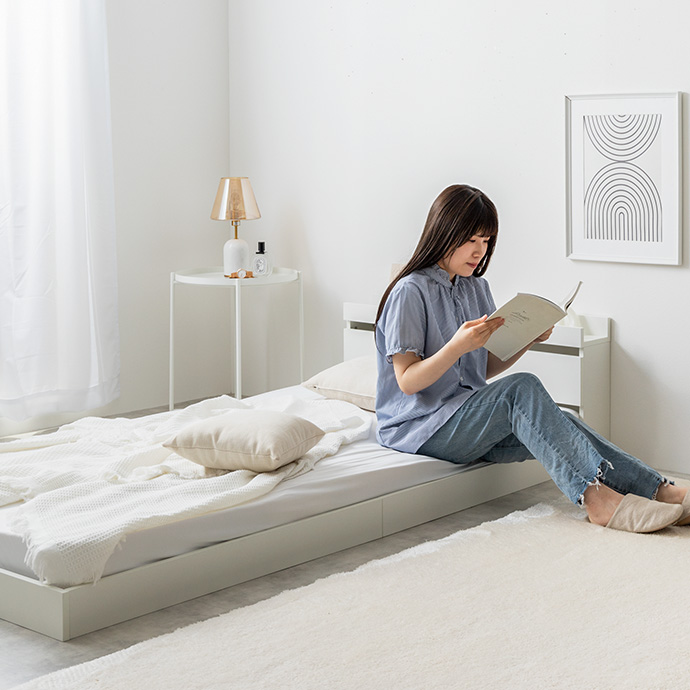 g99034]【セミダブル】Coroa フロアベッド ローベッド | 家具