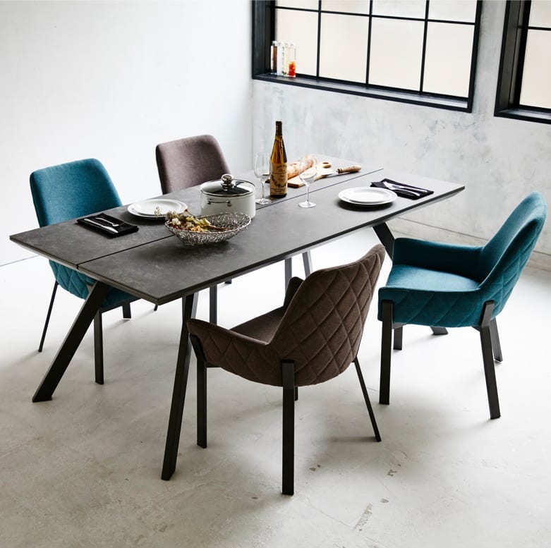 ダイニング5点セット ガリシア 180DT 4本脚 BK（BL／BN