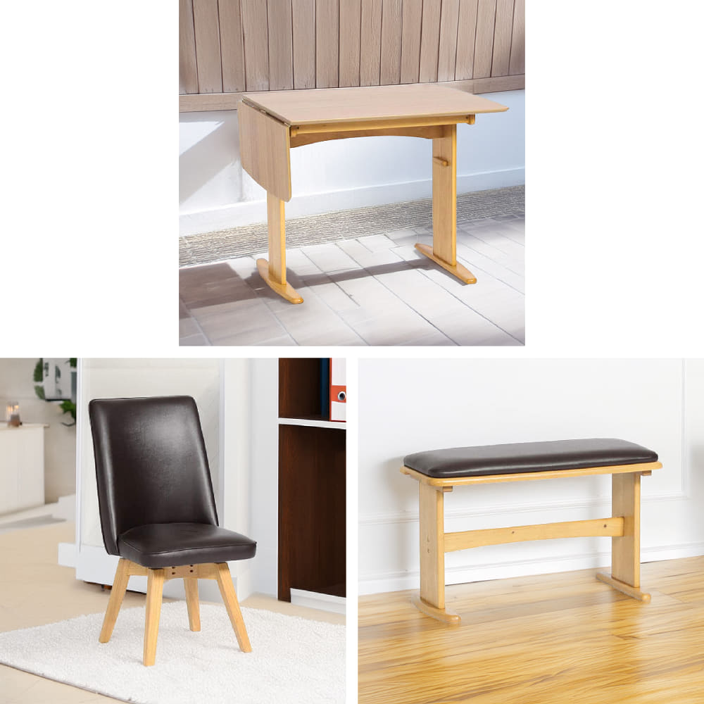 伸長式ダイニング4点セット バターⅡ90(NA)(ﾀﾞｲﾆﾝｸﾞ4点ｾｯﾄ 5Y)NA