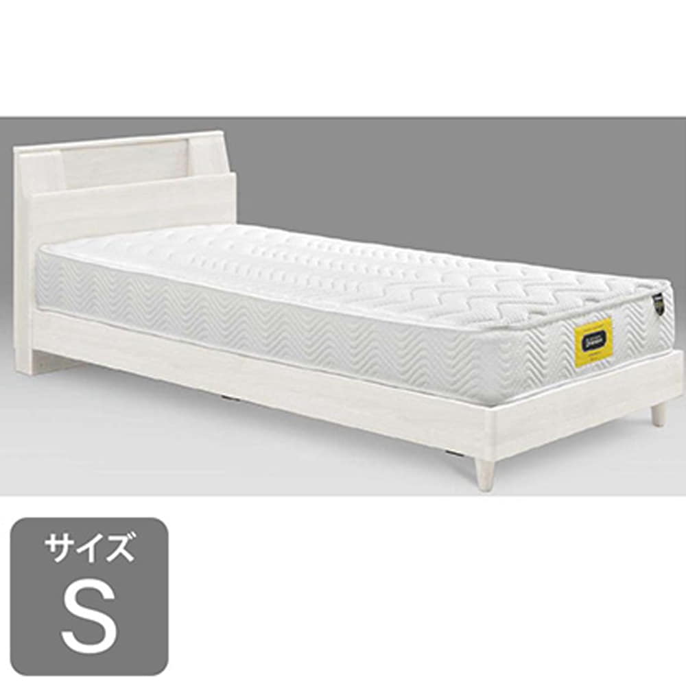 シングルベッドフレーム ミラーノ Sキャビ 引無 WH ホワイト