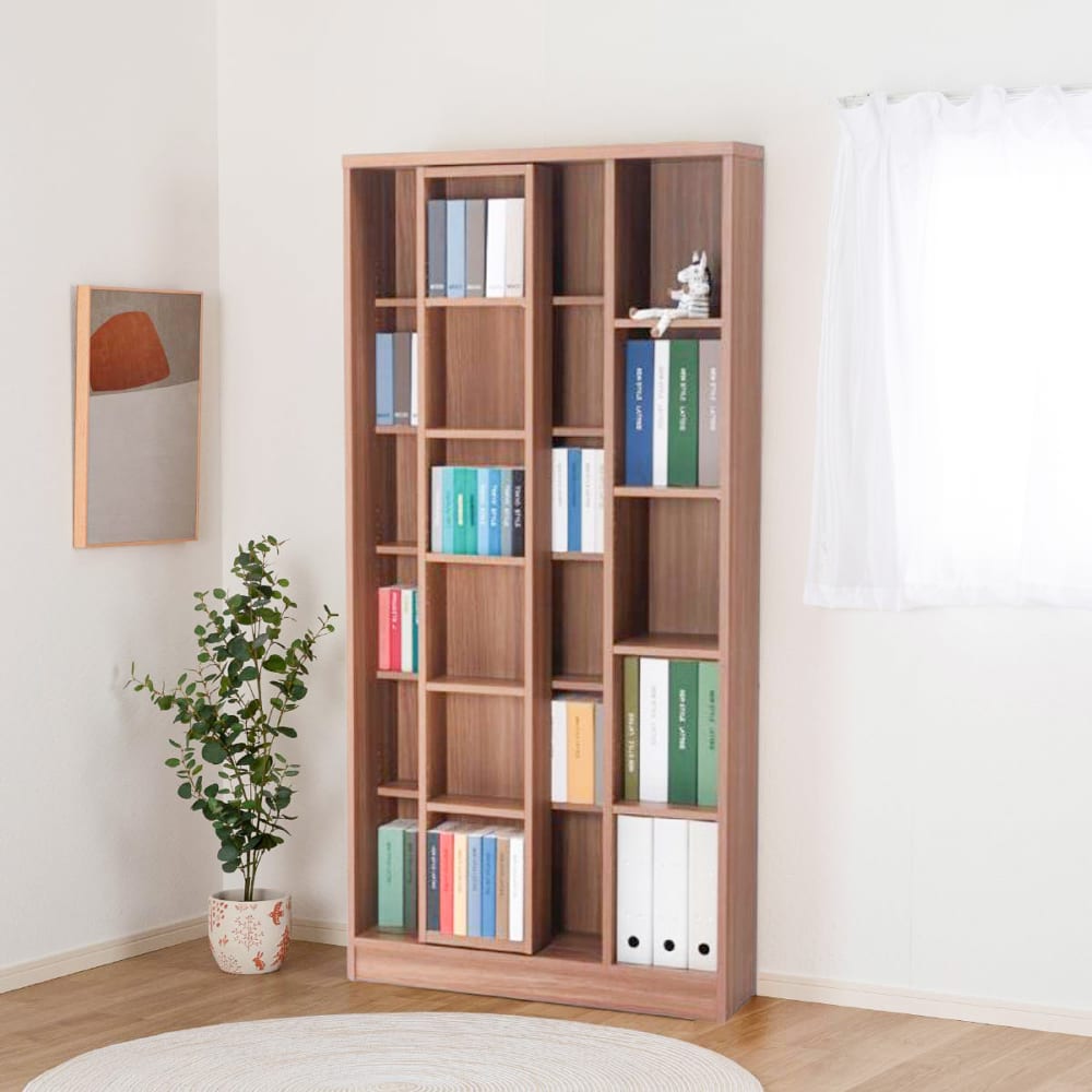 ☆本棚 スライド エース シングルスライド WN ウォールナット(書棚