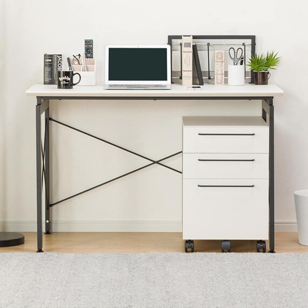 【マルニ】学習机セット　デスク　ワゴン　椅子　上置き 学習デスク 4点セット Nワイズ （セット内容：デスク／ワゴン／書棚