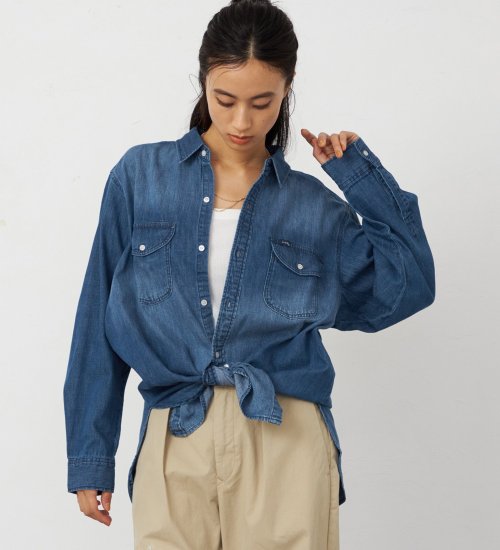 期間限定SALE】ワークデニムシャツ ライトオンスで着やすい 羽織|Lee|リー