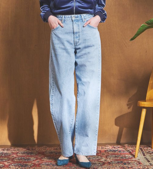 試着対象】SOMETHING ELSA ヴィンテージルーズストレートデニムパンツ