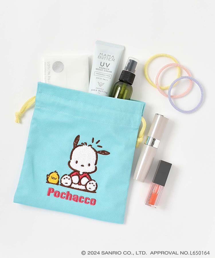 レトロサンリオキャラクターズサガラ刺繍巾着 パティ＆ジミー チアリー