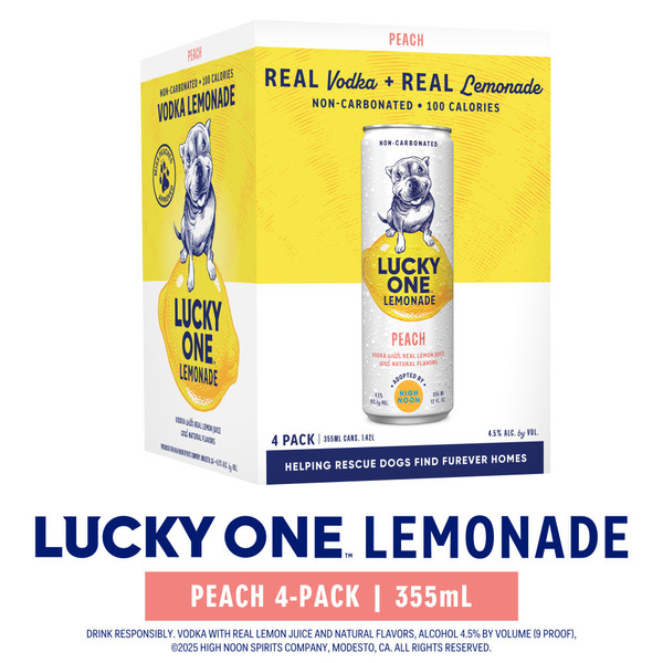 Lucky One Vodka Lemonade Peach 4 Pack Same-Day Delivery or Pickup