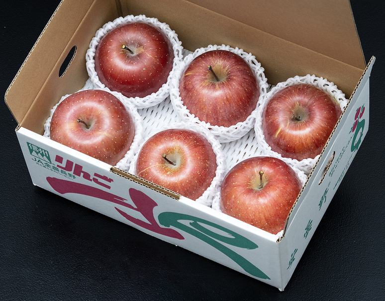 サンふじ」長野県安曇野産りんご 2箱 計約3.4kg（1箱 約1.7kg 5〜7玉