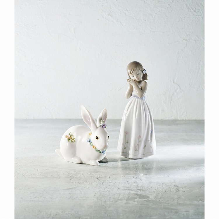 リヤドロ 花飾りの白うさぎ② | ハーモニック 商品検索サイト