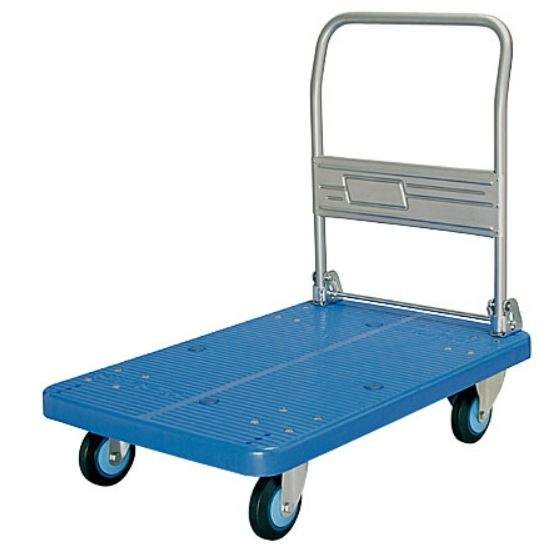 手押し台車 プラスチック台車 ハンドル折り畳み可能 清潔 910L（長さ