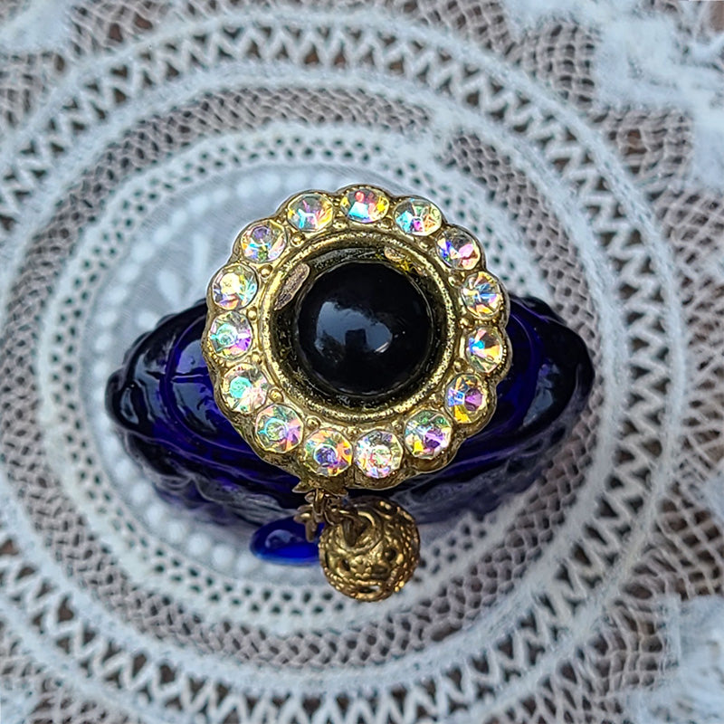 コバルトブルー 香水瓶 アイリス アールデコ チェコ製 | アンティーク