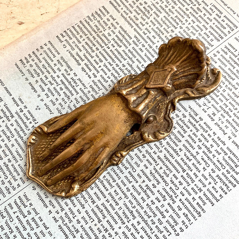レタークリップ ハンドモチーフ 1850's 19世紀 真鍮 イギリス