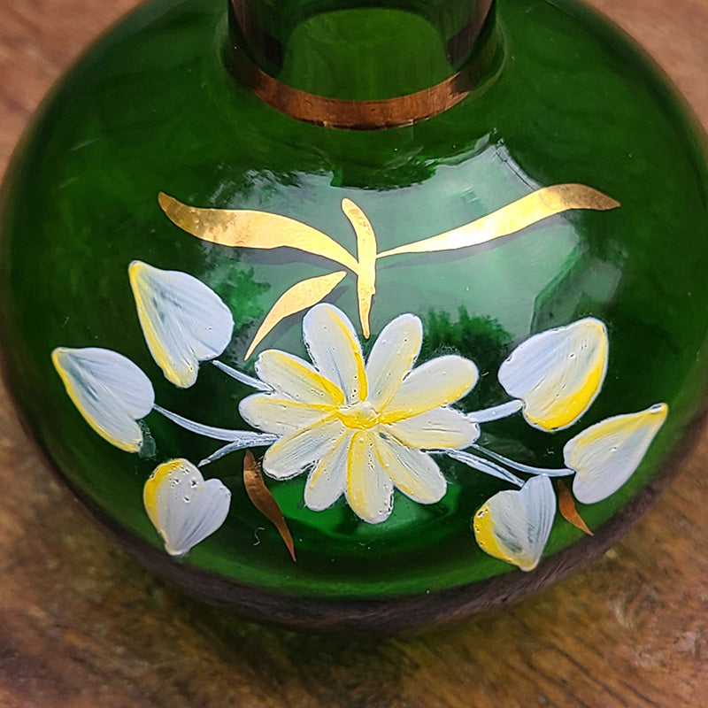 ボヘミアングラス緑花瓶 グリーン チェコ | アンティーク