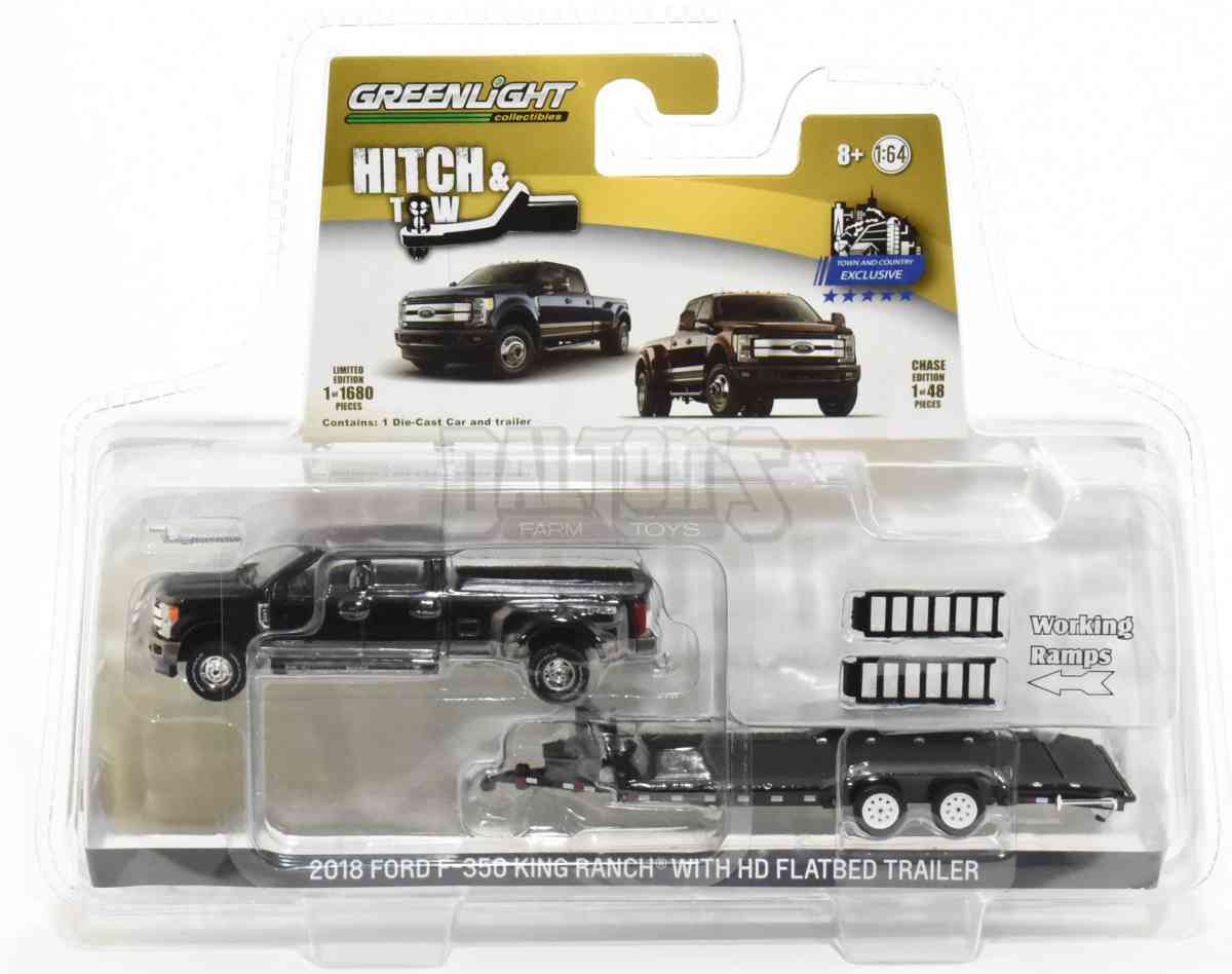 1/64 2018 Ford F-350 King Ranch Dually Pickup Truck, Black With