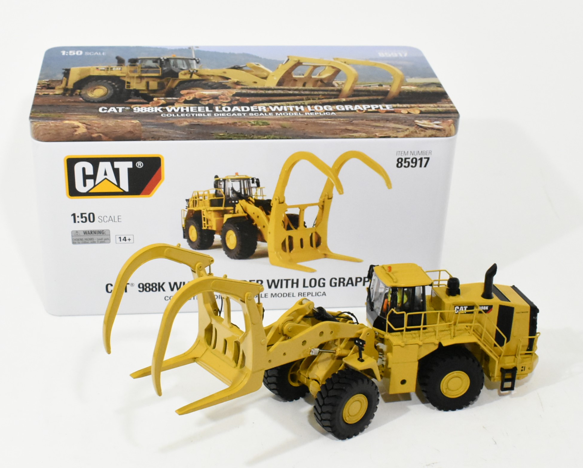 1/50 Cat 988K Wheel Loader With Log Grapple - Dalton's Farm Toys