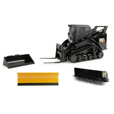 1/16 Black Caterpillar Tracked 297D2 Skid Steer Loader With