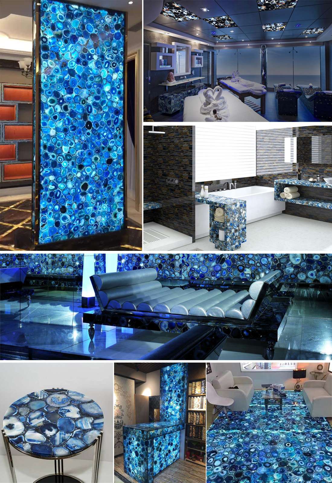 ブルーストーン瑪瑙平板カウンタートップ-大理石専業メーカー