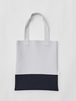 撥水ニット・バイカラートート/アイボリー×オレンジ | Factelier