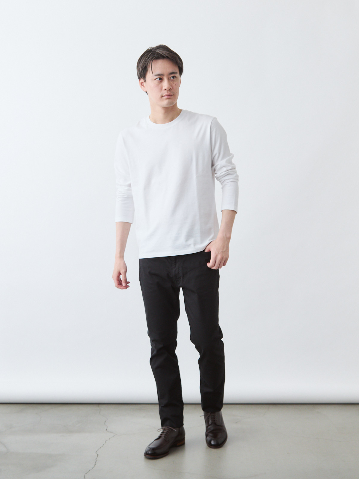 デニム職人の5ポケットストレッチチノ/ブラック | Factelier