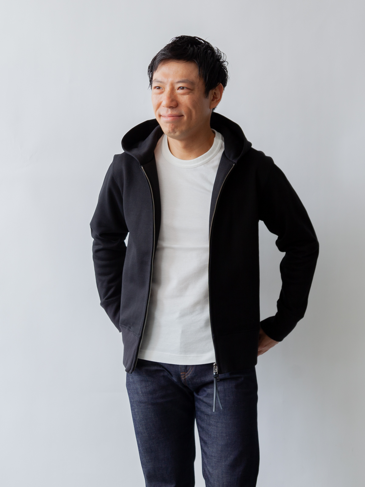 超高密度ジップアップパーカー/スマートスタイル/ブラック | Factelier