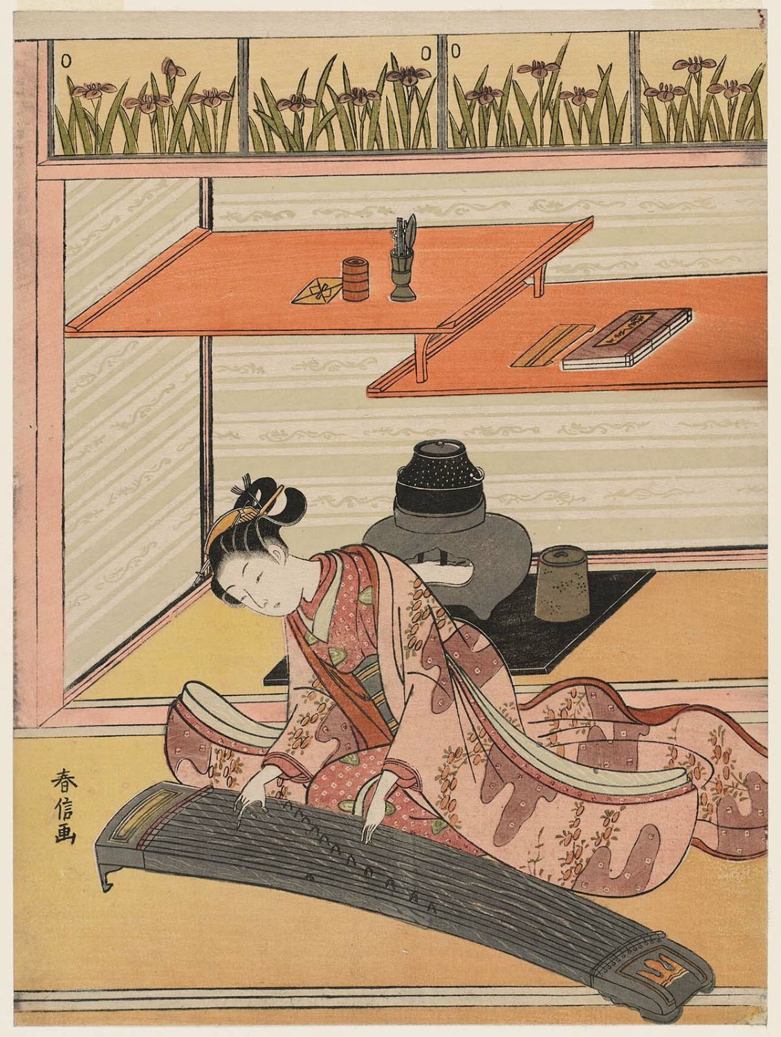 鈴木春信による浮世絵「The Koto Player」