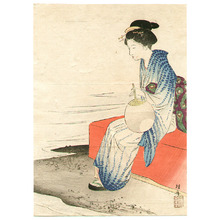 武内桂舟による浮世絵「Outdoor Bench (1)」