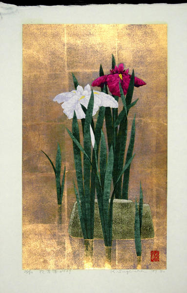 杉浦和利さん 菖蒲 杉浦和利 「花菖蒲 No.97」 版画 40cm×28cm｜【Arts