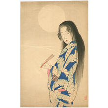 武内桂舟による浮世絵「Bijin Under the Moon - 月下美人」