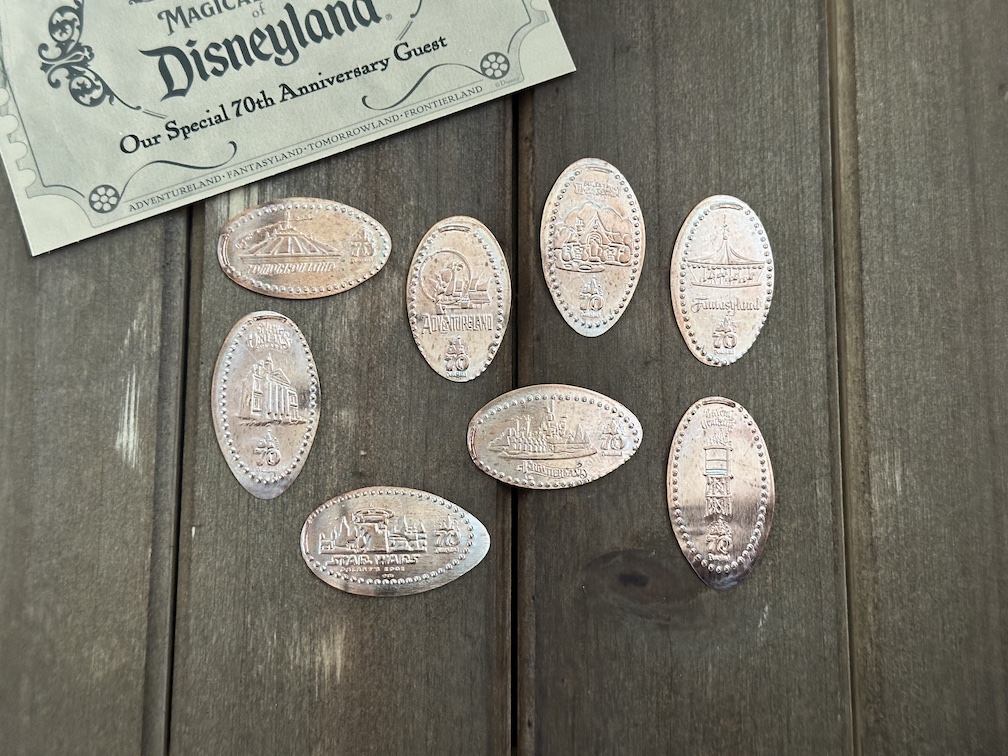 Disneyland 70th Anniversary Pressed Pennies | David's Coin Travels