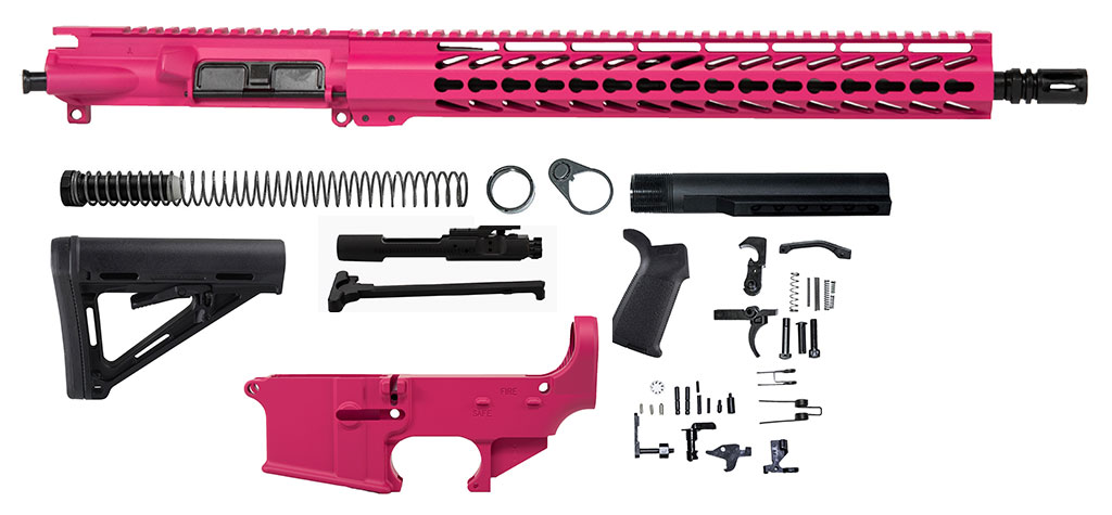 Shop Pink 16″ Rifle Kit 5.56 with 15″ Keymod with Lower in USA