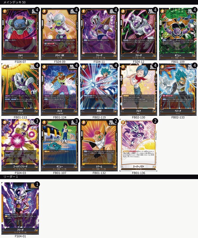 改定後】アルティメットバトル優勝『フリーザ』デッキ紹介