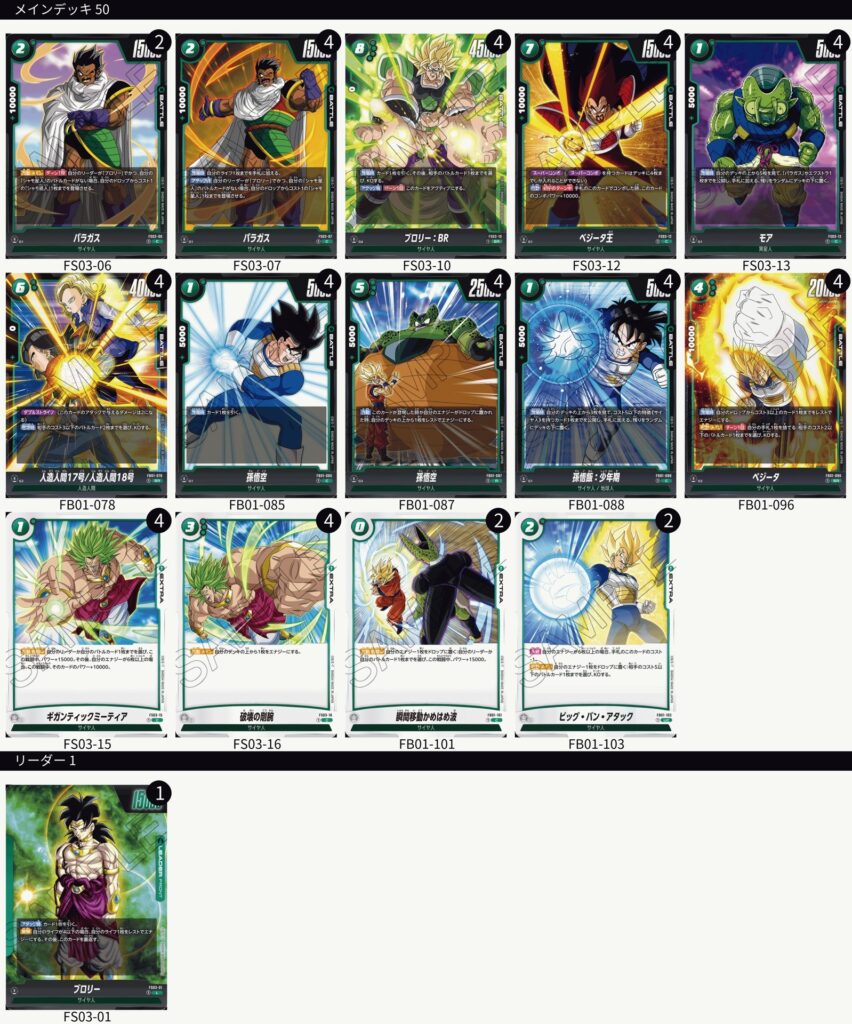 シーズン1】アルティメットバトル優勝リーダー[ブロリー]デッキ紹介