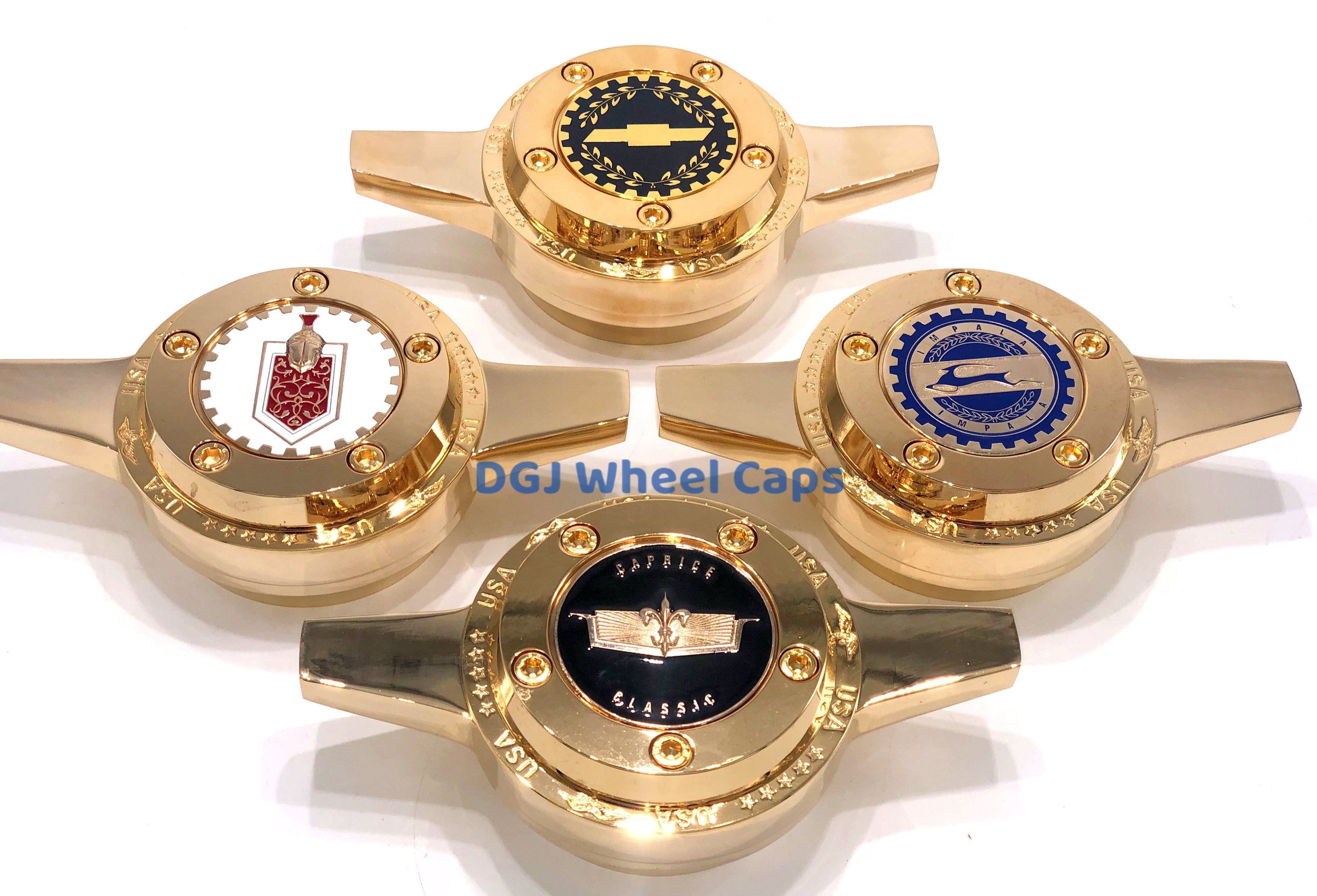 Zenith Locking Style Gold Cut Knock-Offs Spinners – DGJ Wheel Caps