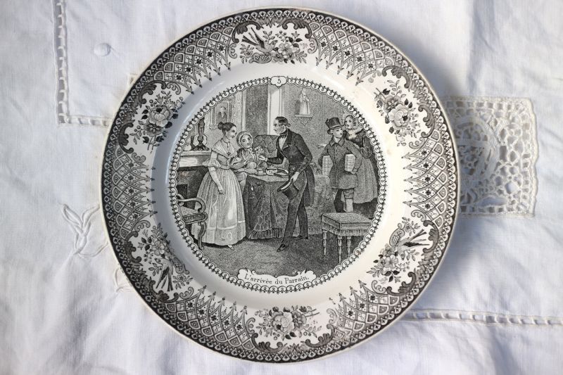 グリザイユ プレート モントロー - フランスアンティークのお店 rendez